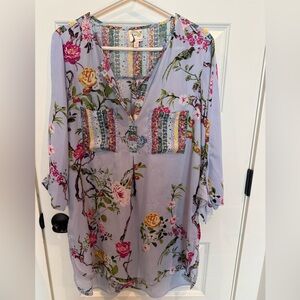 Fig and Flower Lavender Floral Blouse